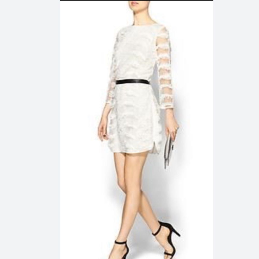 NWT Piperlime Textured Lined White Dress Size Medium
